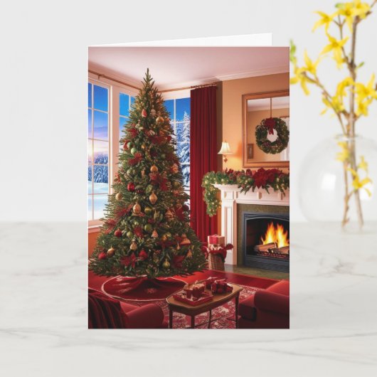 Kerst Warmte Kerst Kaart (Gele Bloem)