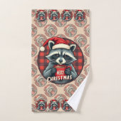 Kerst Wasbeer Cacaocheer Bad Handdoek (Handdoek)