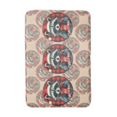 Kerst Wasbeer Cacaocheer Badmat (Voorkant Verticaal)