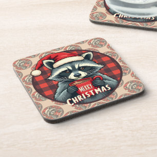 Kerst Wasbeer Cacaocheer Bier Onderzetter