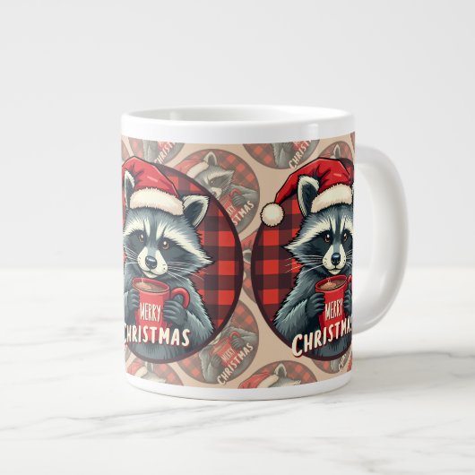 Kerst Wasbeer Cacaocheer Grote Koffiekop (Voorkant rechts)