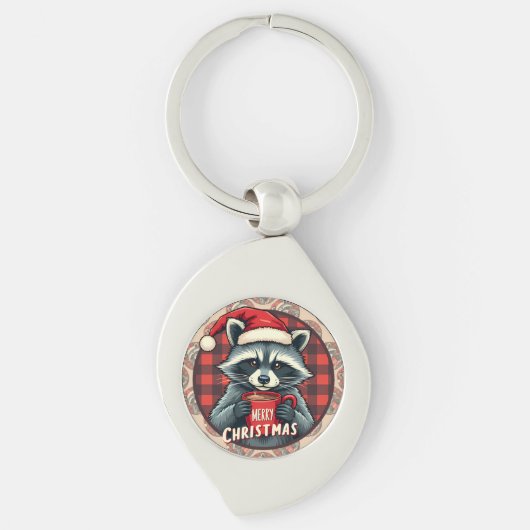 Kerst Wasbeer Cacaocheer Sleutelhanger (Voorkant)