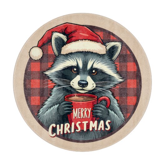 Kerst Wasbeer Cacaocheer Snijplank (Voorkant)