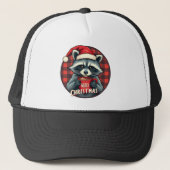 Kerst Wasbeer Cacaocheer Trucker Pet (Voorkant)