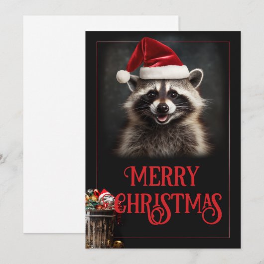 Kerst Wasbeer Feestdagenkaart (Voorkant / Achterkant)