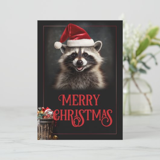 Kerst Wasbeer Feestdagenkaart (Staand voorkant)