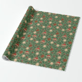 Kerst Wasbeer Honkbal Inpakpapier (Uitgerold)
