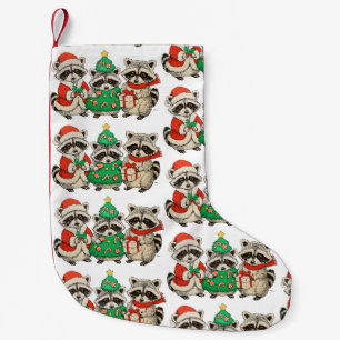 Kerst Wasbeer Kerstman Hoed Boom Kerstlichten Kleine Kerstsok