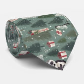 Kerst wasbeer patroon stropdas (Opgerold)