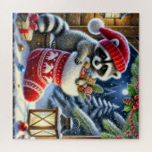 Kerst Wasbeer Puzzel (Horizontaal)