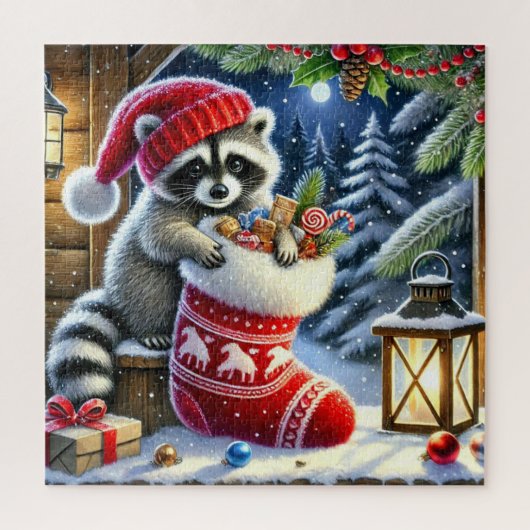 Kerst Wasbeer Puzzel (Verticaal)