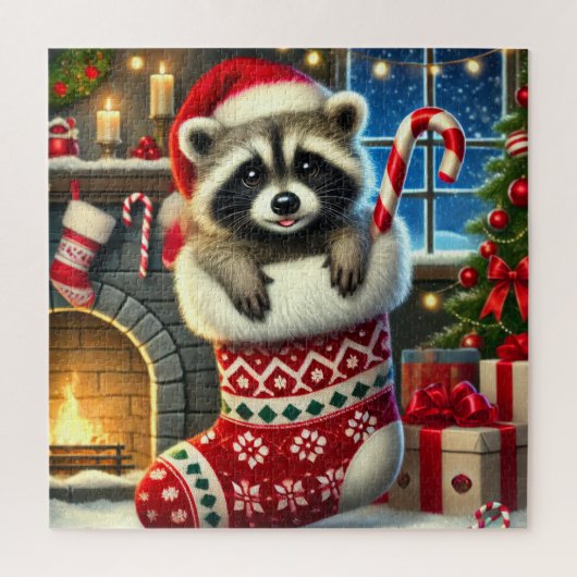 Kerst Wasbeer Puzzel (Verticaal)