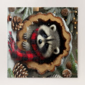 Kerst Wasbeer Puzzel (Horizontaal)