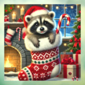 Kerst Wasbeer Ramensticker Raamsticker (Vel 3)