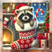 Kerst Wasbeer Ramensticker Raamsticker (Vel 2)