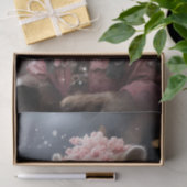 Kerst wasbeer roze jas L.Facing Decoupage Tissuepapier (Geschenk)