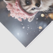 Kerst wasbeer roze jas L.Facing Decoupage Tissuepapier (Detail)