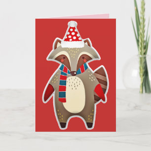 kerst wasbeer wenskaart kaart