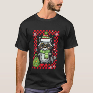 Kerst Wasbeer Xmas Vakantie Trash Panda Jongens T- T-shirt
