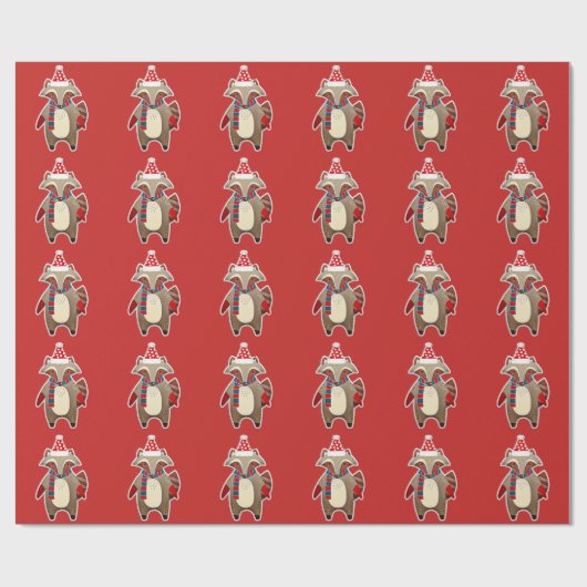 kerst-wasbeerpapier cadeaupapier (Vlak)