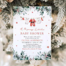 Kerst waslijn een vrolijk klein Baby shower Kaart