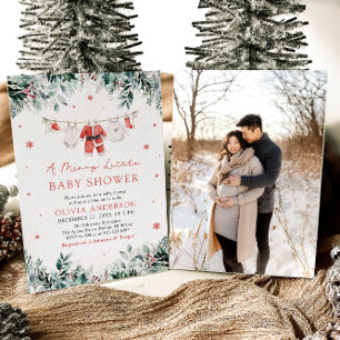 Kerst waslijn een vrolijk klein Baby shower Kaart