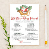 Kerst Wat zit er in je telefoon Baby shower spel Briefpapier