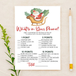 Kerst Wat zit er in je telefoon Baby shower spel Briefpapier