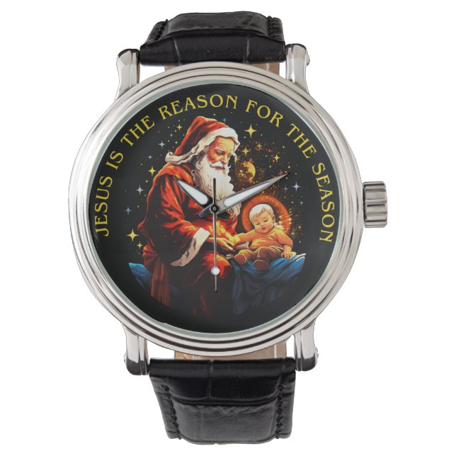 Kerst Watch Jezus Verjaardag Horloge (Voorkant)