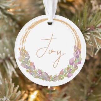 Kerst watercolor Bijbelvers van Joy Christian Ornament
