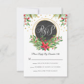 Kerst Watercolor Bloemen RSVP Kaart (Voorkant)