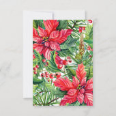 Kerst Watercolor Bloemen RSVP Kaart (Achterkant)