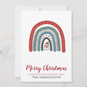 Kerst Watercolor Kabouter Regenboog Plat Kaart