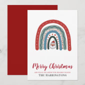 Kerst Watercolor Kabouter Regenboog Plat Kaart (Voorkant / Achterkant)