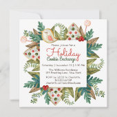 Kerst Watercolor Kerst Koekjes Uitwisseling Kaart (Voorkant)