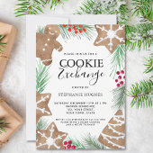 Kerst Watercolor Kerstkoek Uitwisseling Feest Kaart