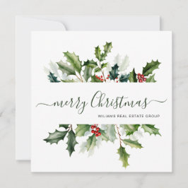 Kerst Watercolor Mistletoe Zakelijke Groet Feestdagenkaart