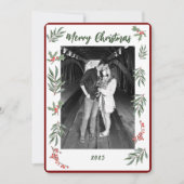 Kerst Watercolor Platte Vakantietkaart Feestdagenkaart (Voorkant)