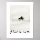 Kerst watercolor vredesposter op aarde poster (Voorkant)