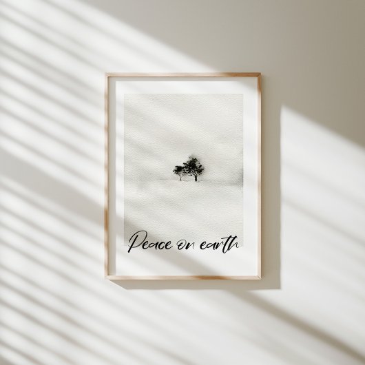 Kerst watercolor vredesposter op aarde poster