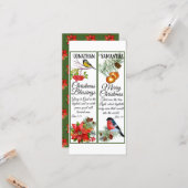 Kerst Watercolor Zegenings Schrift Boekmerk Kaart (Voorkant / Achterkant in situ)