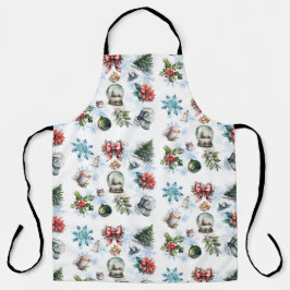 Kerst Waterverf All-Over Print Schort