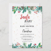 Kerst Waterverf Baby shower Kaart (Voorkant)