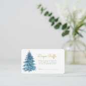 Kerst Waterverf Baby shower Luier Raffle Informatiekaartje (Staand voorkant)