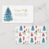 Kerst Waterverf Baby shower Luier Raffle Informatiekaartje (Voorkant / Achterkant)