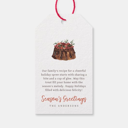 Kerst Waterverf Baked Treat Familie Cadeaulabel (Achterkant)