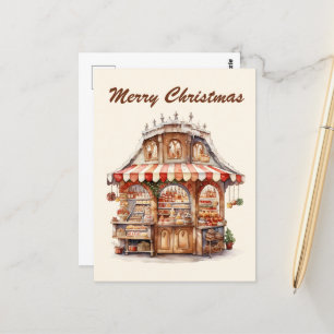 Kerst waterverf bakkerij tekst toevoegen briefkaart