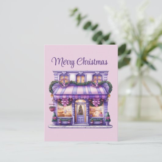 Kerst waterverf bakkerij tekst toevoegen Vakantie Feestdagenkaart (Staand voorkant)