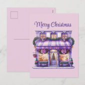 Kerst waterverf bakkerij tekst toevoegen Vakantie Feestdagenkaart (Voorkant / Achterkant)