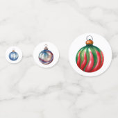 Kerst Waterverf Bauble Tafel Scatter Confetti (Achterkanten)